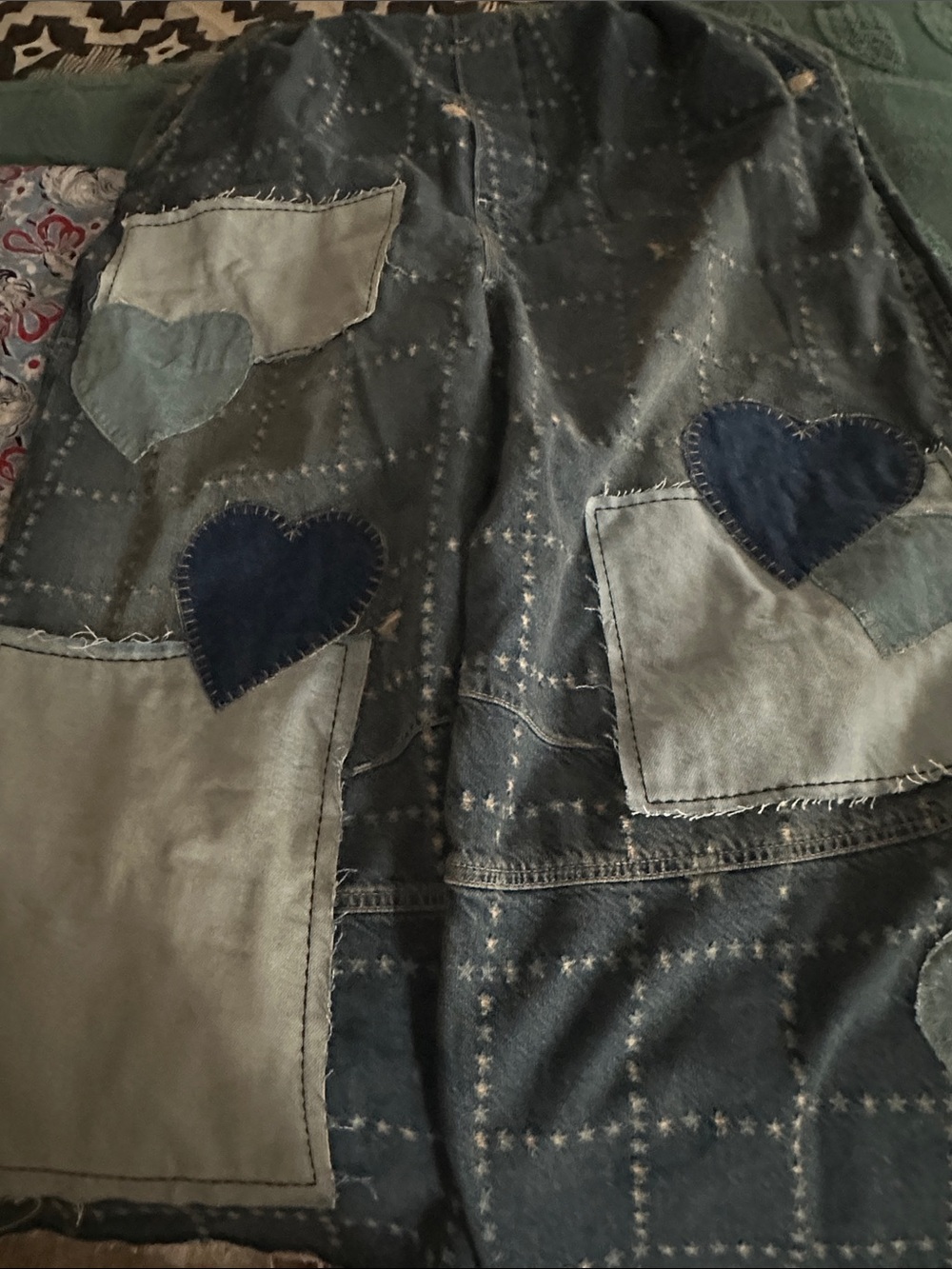 We the Free NWT overalls Rambler novelty patchwork XL - Picture 7 of 11